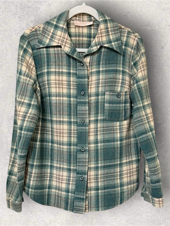 Pendleton Tops - Vintage 1970’s Pendleton Women’s Wool Plaid Camp Collar Button Down Shirt Sz 16